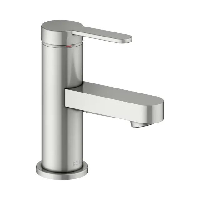KEUCO IXMO Einhebel-Waschtischmischer 60 IXMO Flat ohne Zugstangen-Ablaufgarnitur IXMO Flat, Rosette rund Edelstahl-finish