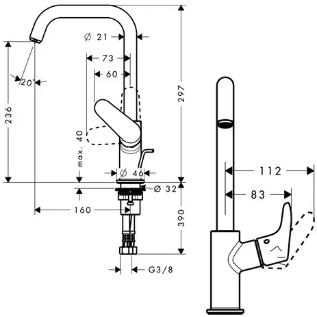 Waschtischmischer 240 Focus chrom