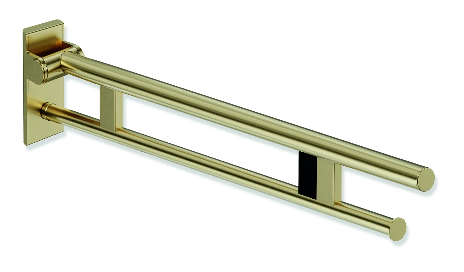 HEWI System 900 Stützklappgriff Duo, Edelstahl PVD, Ausladung 900 mm, links