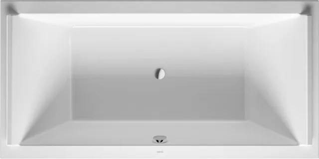 Duravit Badewanne „Starck“ rechteck 2000 × 1000 mm, Mittelablauf in Weiß Duravit Badewanne „Starck“ rechteck 2000 × 1000 mm, Mittelablauf in Weiß