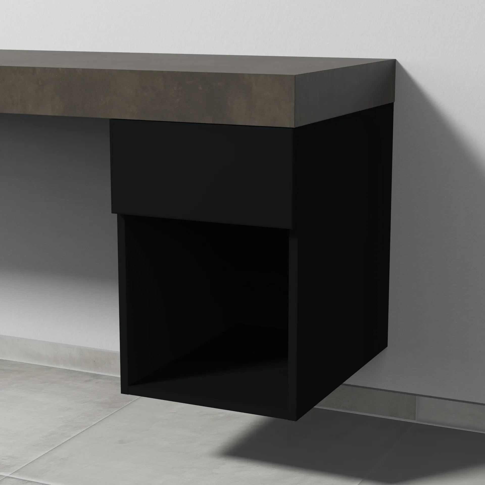 Sanipa Anbauschrank „2morrow“ 350 × 510 × 520 mm in Schwarz (matt)