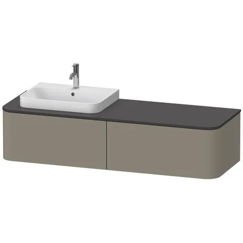 Duravit Waschtischunterschrank wandhängend „Happy D.2 Plus“ 160 × 35,4 × 55 cm, links