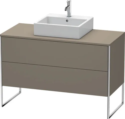 Duravit Waschtischunterschrank bodenstehend „XSquare“ 120 × 77,8 × 54,8 cm Becken: mittig / Front- & Korpusfarbe: Flannel Grey Seidenmatt / Größe: 120 × 54,8 × 77,8 cm / Oberfläche: Lack / Profile: Chrom / Schubladen: 2 Duravit Waschtischunterschrank bodenstehend „XSquare“ 120 × 77,8 × 54,8 cm Becken: mittig / Front- & Korpusfarbe: Flannel Grey Seidenmatt / Größe: 120 × 54,8 × 77,8 cm / Oberfläche: Lack / Profile: Chrom / Schubladen: 2