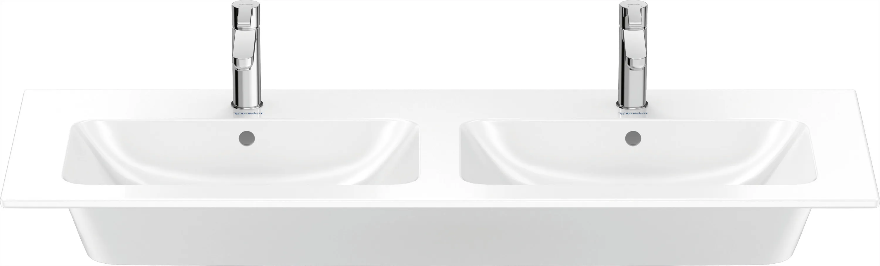 Doppel-Wandwaschtisch „ME by Starck“, mit Überlauf, Hahnlochposition mittig in Weiß Hochglanz Doppel-Wandwaschtisch „ME by Starck“, mit Überlauf, Hahnlochposition mittig in Weiß Hochglanz