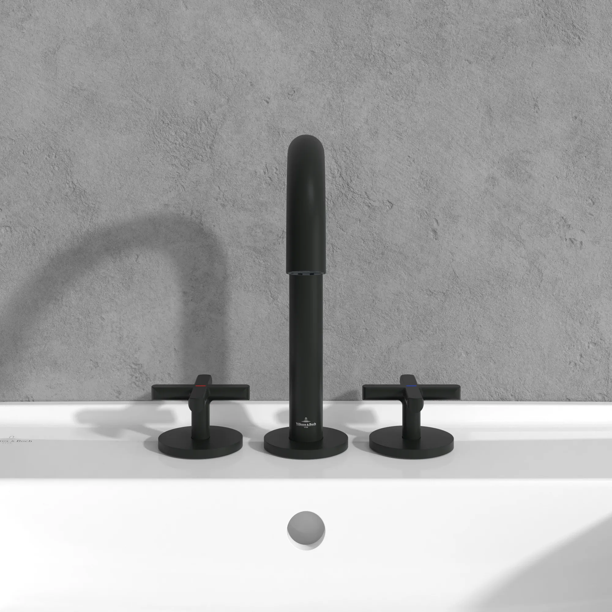 Villeroy & Boch Dreiloch-Waschtischarmatur Loop & Friends, 60x177x225mm, Matt Black Villeroy & Boch Dreiloch-Waschtischarmatur Loop & Friends, 60x177x225mm, Matt Black