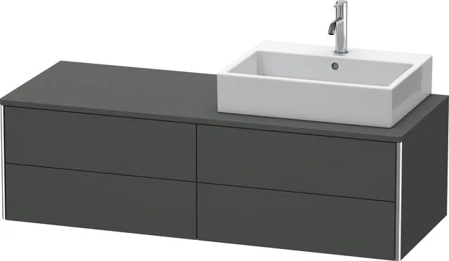 Duravit Waschtischunterschrank wandhängend „XSquare“ 140 × 40 × 54,8 cm Graphit Matt