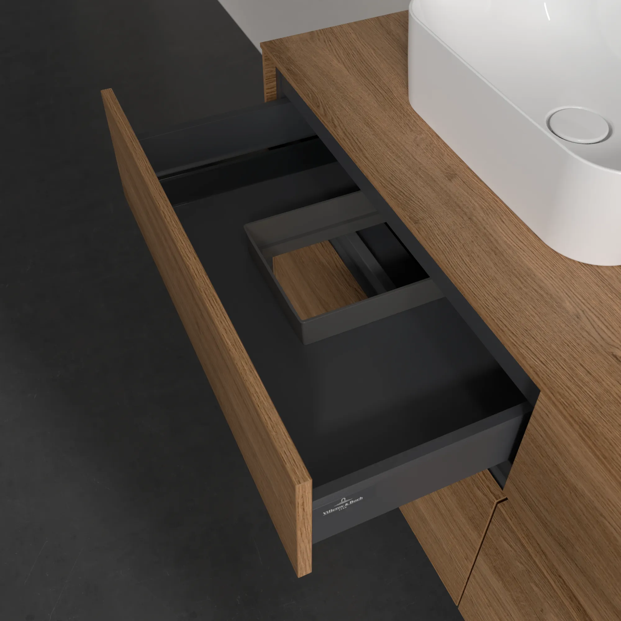 Villeroy & Boch Waschtischunterschrank „Collaro“ 1400 × 548 × 500 mm Kansas Oak, mit Beleuchtung, für links und rechts Villeroy & Boch Waschtischunterschrank „Collaro“ 1400 × 548 × 500 mm Kansas Oak, mit Beleuchtung, für links und rechts