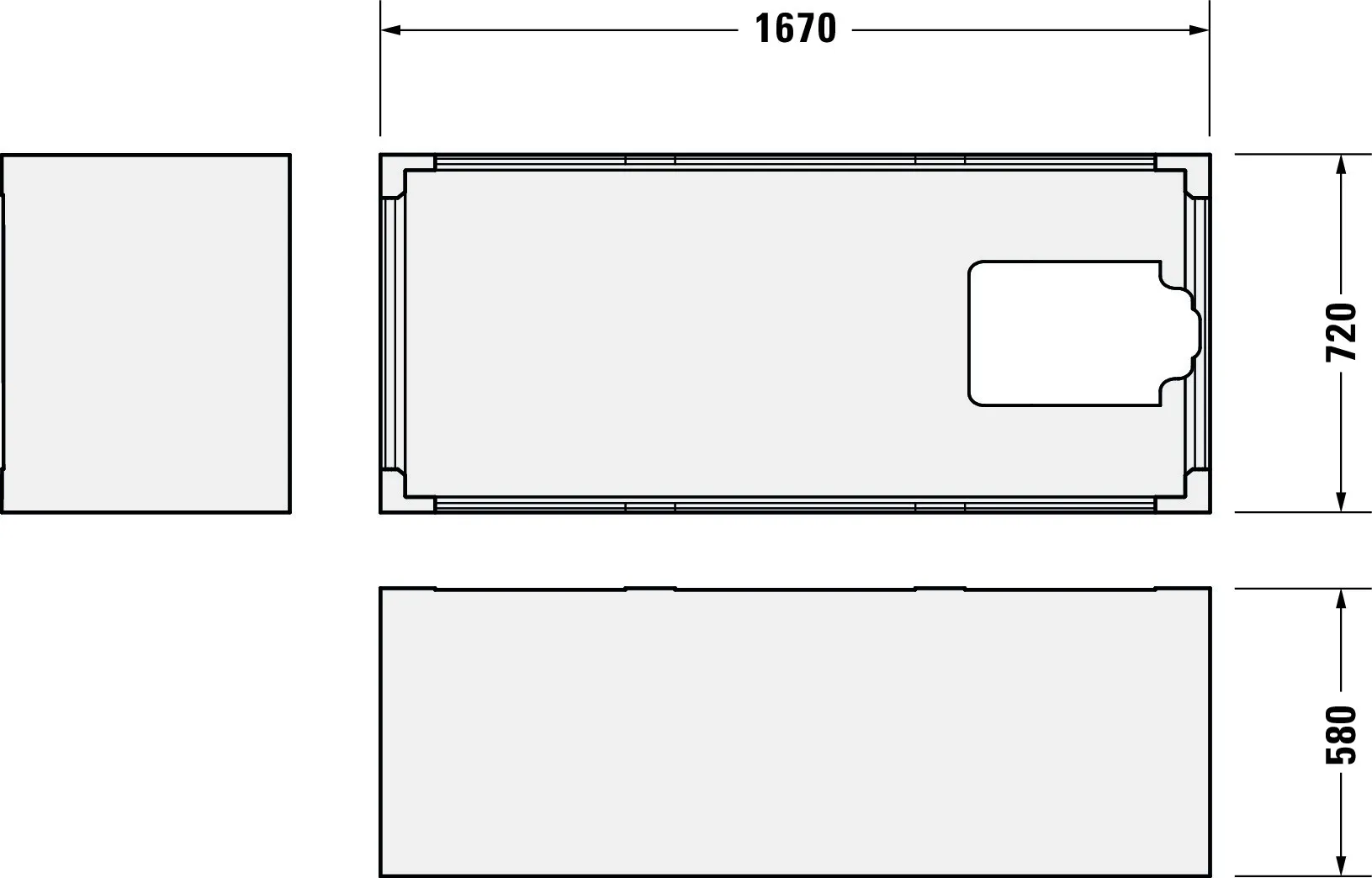 Duravit Badewanne „D-Neo“ rechteck 170 × 75 cm, Fußablauf