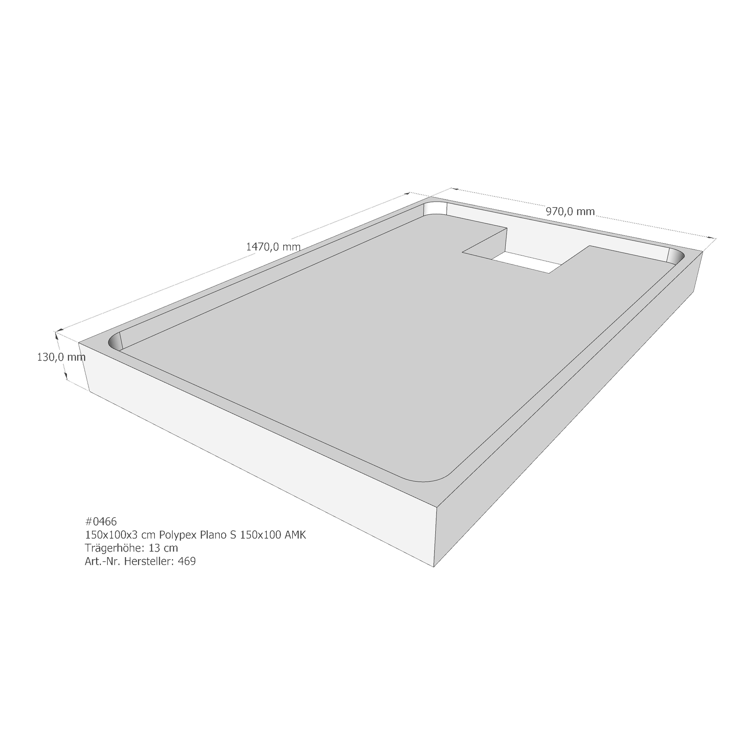 Duschwannenträger für Polypex Plano S 150x100 150 × 100 × 3 cm