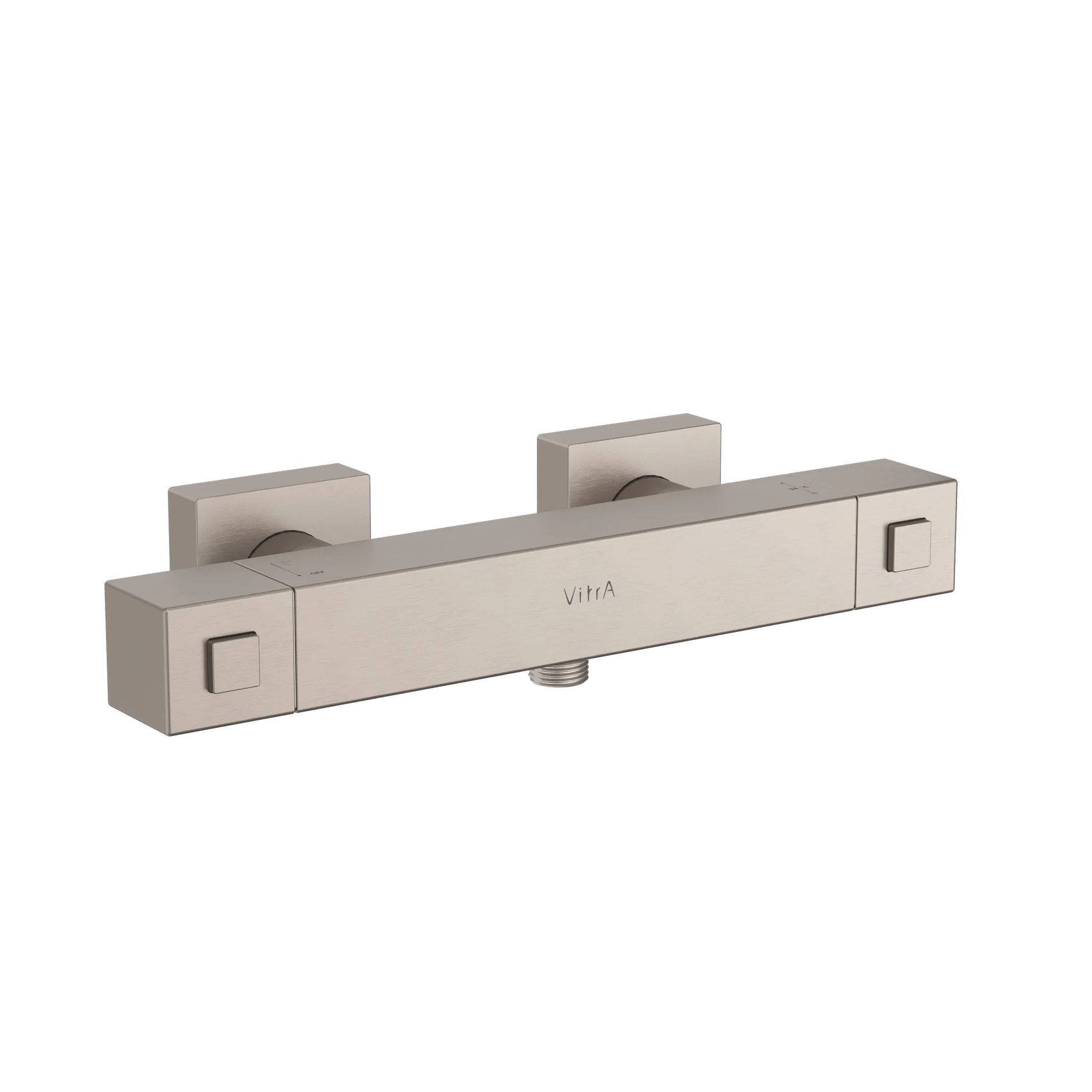 VitrA Base Square Thermostat-Brausearmatur Aufputzmontage Nickel gebürstet, Stichmaß 150 mm, Rosette eckig 68 x 68 mm, Brauseabgang G 1/2" VitrA Base Square Thermostat-Brausearmatur Aufputzmontage Nickel gebürstet, Stichmaß 150 mm, Rosette eckig 68 x 68 mm, Brauseabgang G 1/2"