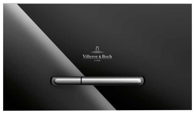 WC-Betätigungsplatte ViConnect Installationssysteme 922160, 125 x 77 x 259 mm, 2-Mengen-Spülung, Glass Glossy Black