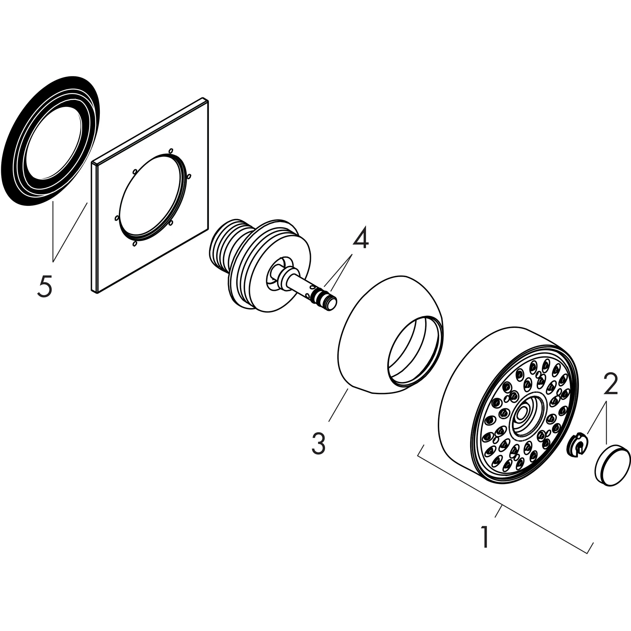 Hansgrohe AXOR Citterio Seitenbrause 1jet eckig, Chrom Hansgrohe AXOR Citterio Seitenbrause 1jet eckig, Chrom