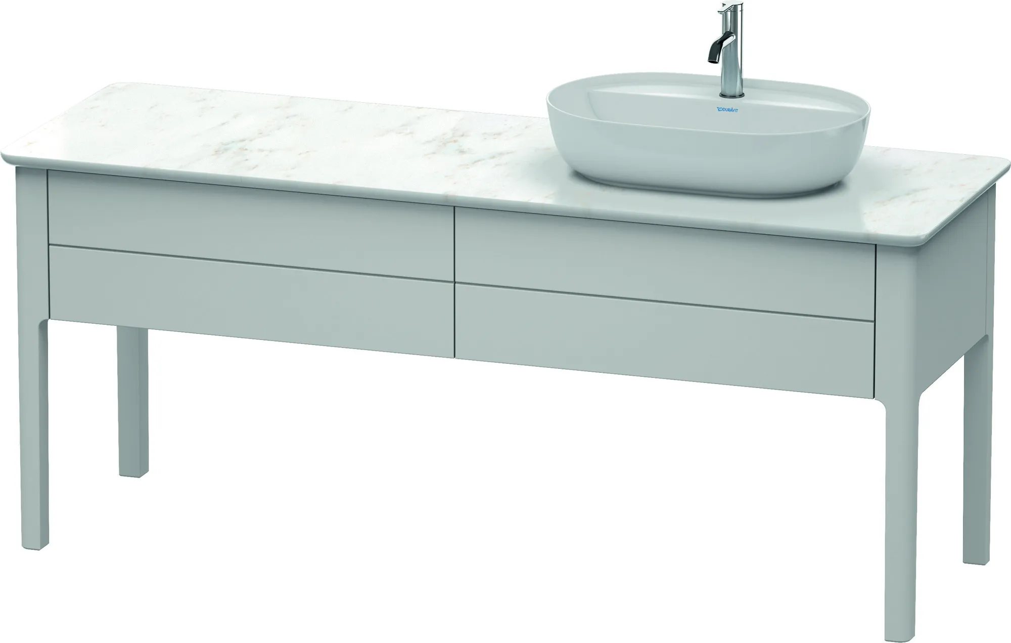 Duravit Waschtischunterschrank bodenstehend „Luv“ 173,3 × 74,3 × 57 cm Nordic Weiß Seidenmatt