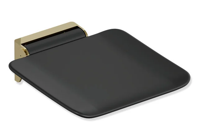 HEWI Klappsitz System 900, Wandkonsole aus Edelstahl, Sitzfläche schwarz, 350x340mm HEWI Klappsitz System 900, Wandkonsole aus Edelstahl, Sitzfläche schwarz, 350x340mm