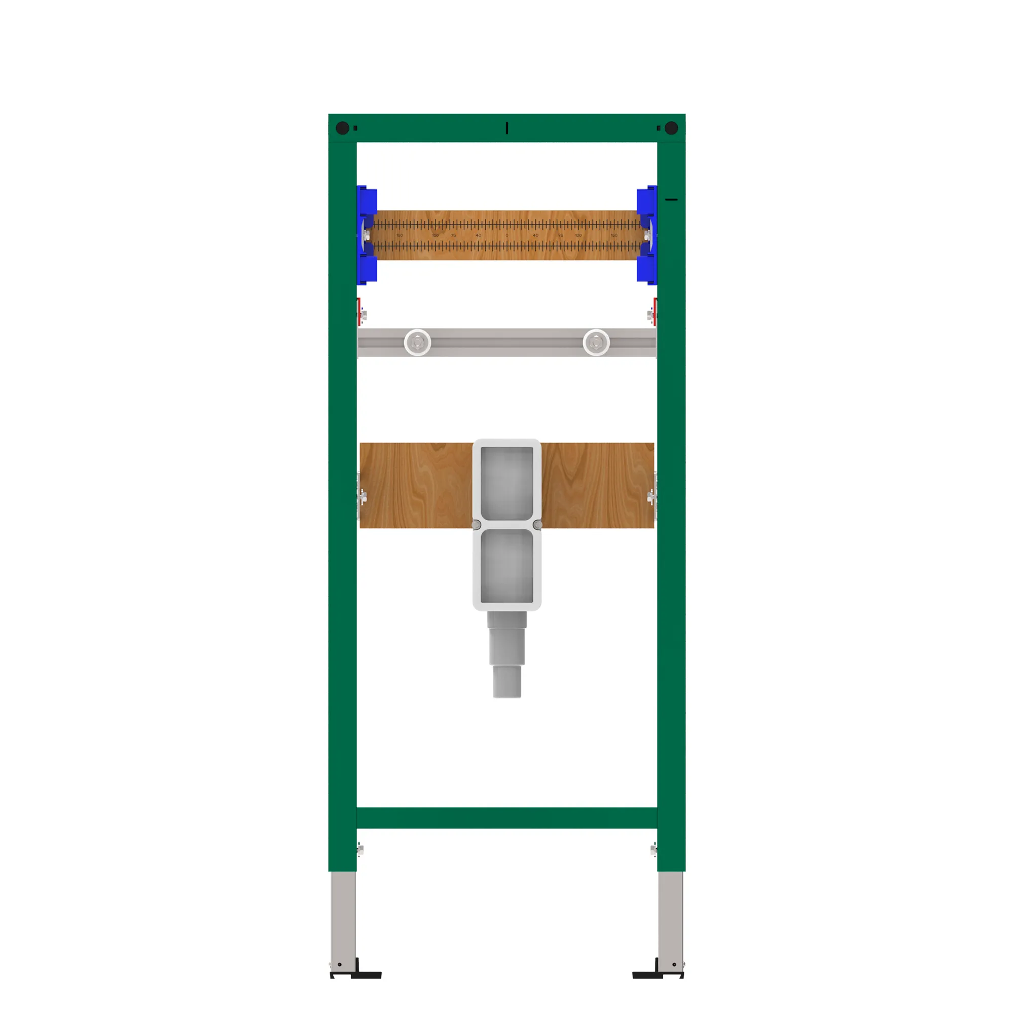 Installationselement INEOLINK mit Spülkasten für Waschtische mit UP-Siphon zur Aufnahme von UP-Körper für 1/2/3-Punkt Armaturen von Bauhöhe 1120, Stahlrahmen für Trockenbau, für Aufbau von unterfahrbaren Waschtischanlagen