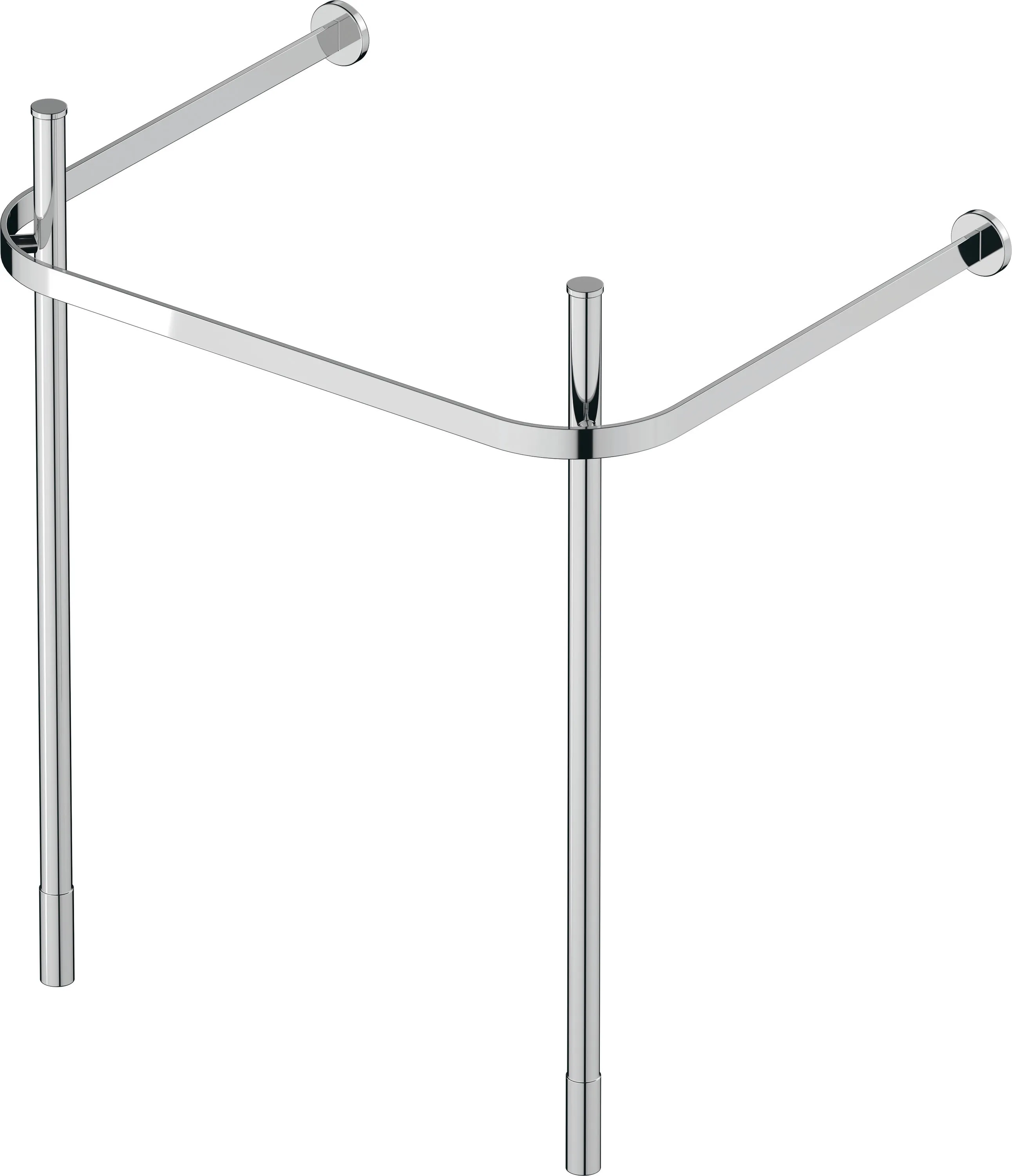 Duravit Happy D.2 Metallkonsole Chrom, höhenverstellbar, 491x623x750-800 mm, Bodenstehend mit Wandbefestigung