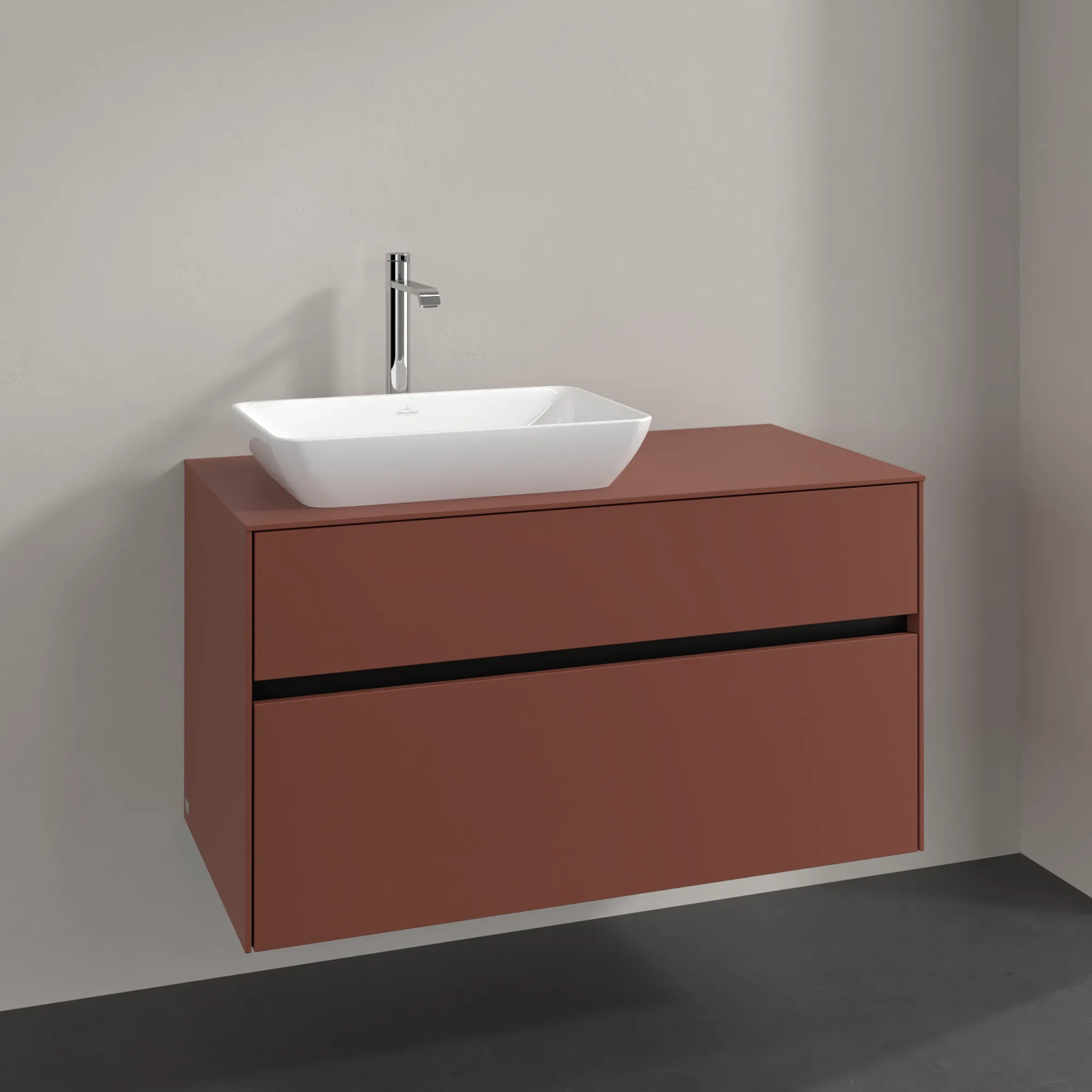 Villeroy & Boch Waschbeckenunterschrank Collaro C11000, eckig, Wine Red, 1000x548x500 mm, mit Absenkautomatik (SoftClosing), 2 Auszüge
