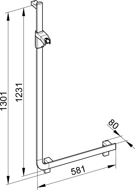 KEUCO Winkelgriff „Axess“ 581 × 1301 mm Ausführung links, in Silber (eloxiert) KEUCO Winkelgriff „Axess“ 581 × 1301 mm Ausführung links, in Silber (eloxiert)