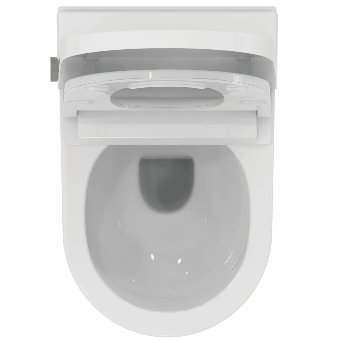 Wandtiefspül-WC mit Sitz i.life E ohne Spülrand mit Duschfunktion Weiß Wandtiefspül-WC mit Sitz i.life E ohne Spülrand mit Duschfunktion Weiß