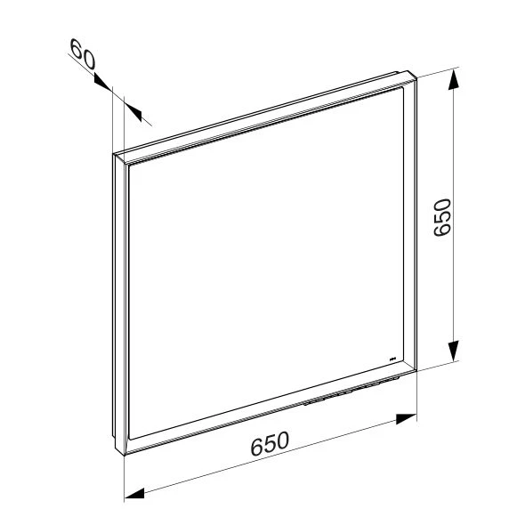 KEUCO Spiegel „Royal Lumos“ in Silber (eloxiert), mit Spiegelheizung 650 × 650 mm