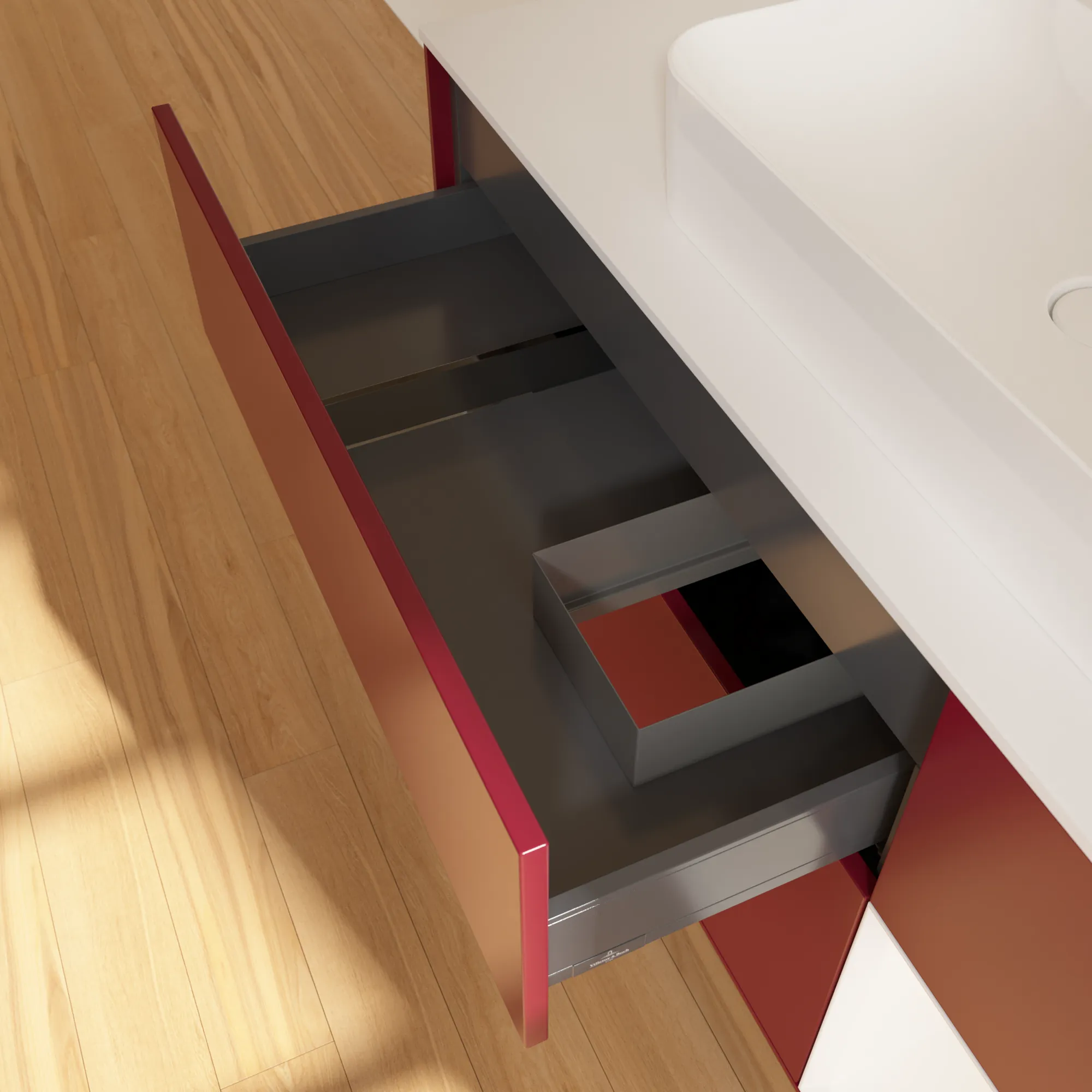 Villeroy & Boch Waschtischunterschrank „Finion“ für Schrankwaschtisch 1200 × 603 × 501 mm Peony Matt Lacquer, für Becken mittig Villeroy & Boch Waschtischunterschrank „Finion“ für Schrankwaschtisch 1200 × 603 × 501 mm Peony Matt Lacquer, für Becken mittig