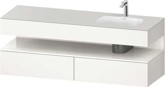 Einbauwaschtisch mit Konsolenwaschtischunterbau „Qatego“ 160 × 55 × 60 cm, ohne Beleuchtung Einbauwaschtisch mit Konsolenwaschtischunterbau „Qatego“ 160 × 55 × 60 cm, ohne Beleuchtung