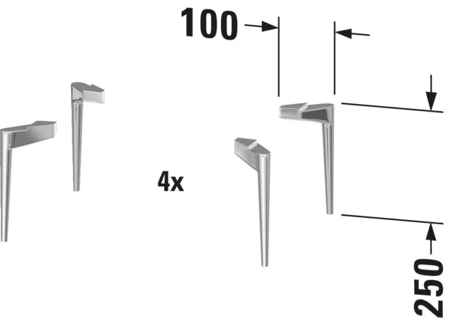 Duravit Sockelfuß „Sivida“ Modell SV9053 3 × 10 × 25 cm (4 Stück)