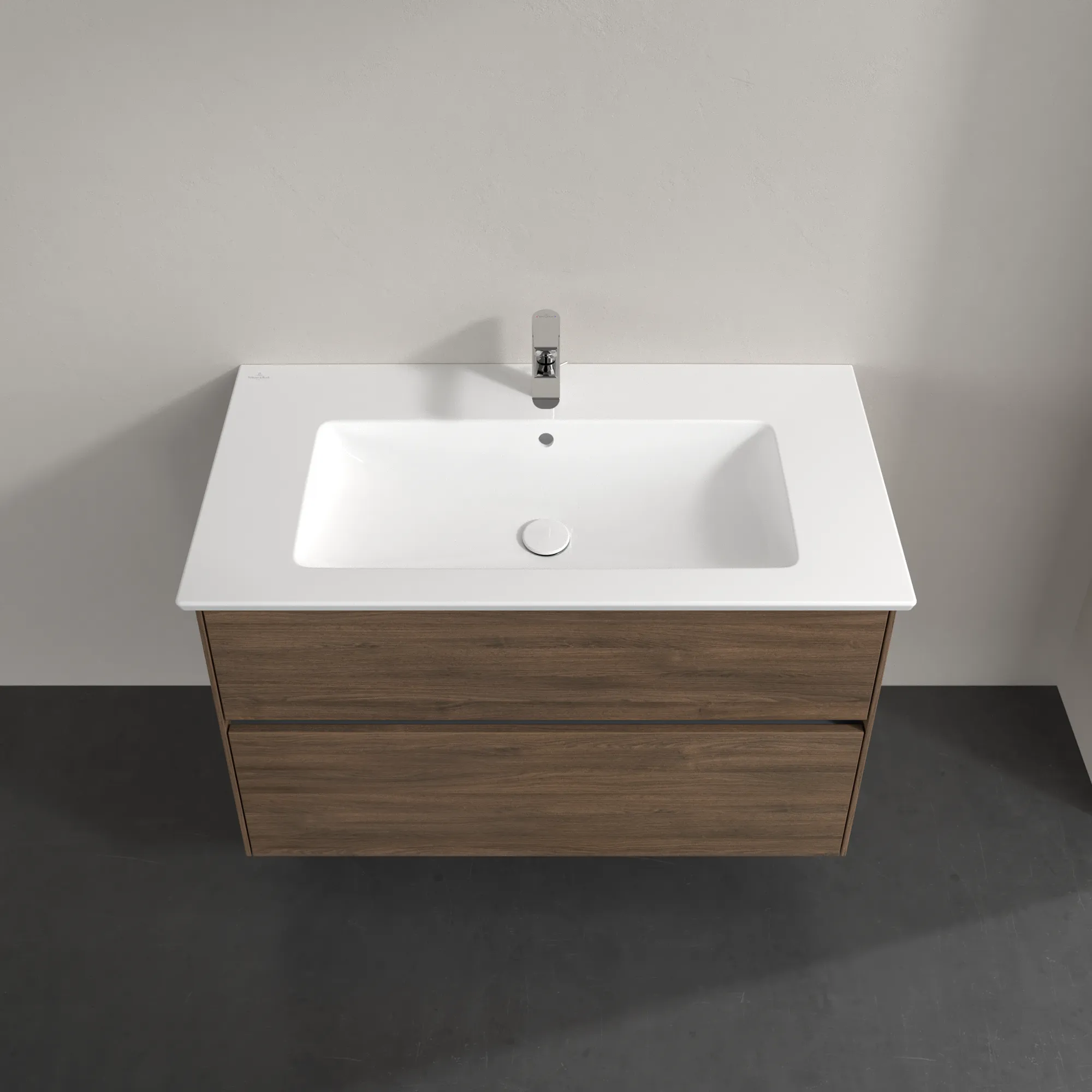 Villeroy & Boch Waschtischunterschrank „Collaro“ 961 × 610 × 480 mm Arizona Oak, ohne Beleuchtung, für Becken mittig