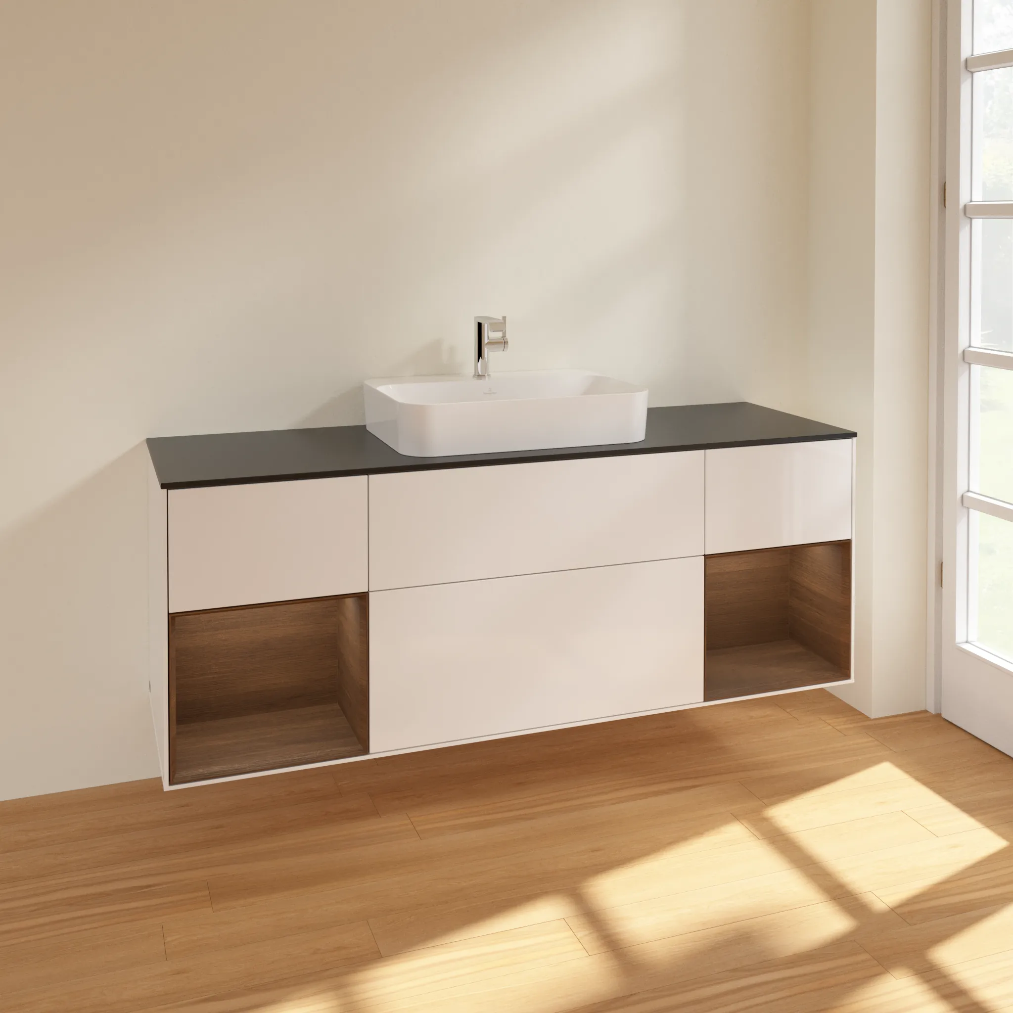Villeroy & Boch Waschtischunterschrank „Finion“ für Schrankwaschtisch 1600 × 603 × 501 mm Glossy White Lacquer, für Becken mittig
