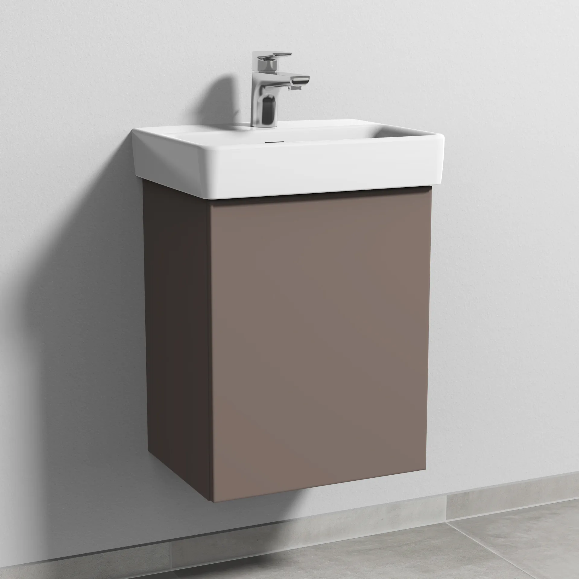 Sanipa Waschtischunterschrank „3way“ 410 × 520 × 317 mm in Taupe (matt), Anschlag rechts