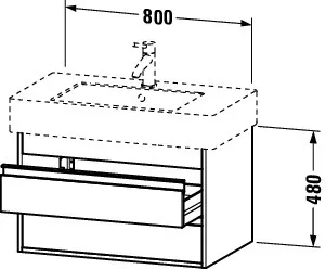 Duravit Waschtischunterschrank wandhängend „Ketho“ 80 × 48 × 45,5 cm in Weiß Matt Duravit Waschtischunterschrank wandhängend „Ketho“ 80 × 48 × 45,5 cm in Weiß Matt