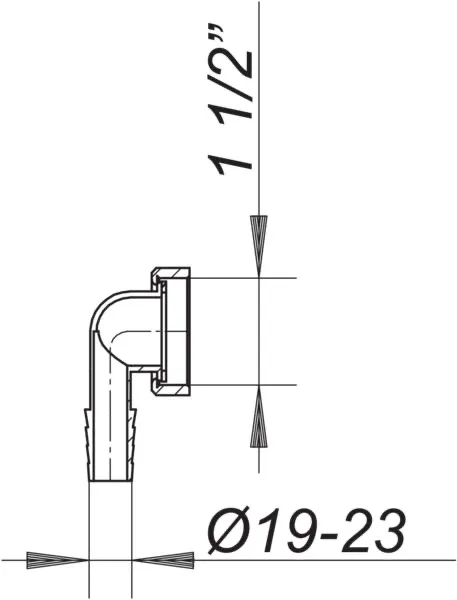 Winkelschlauchtülle, 1 1/2″