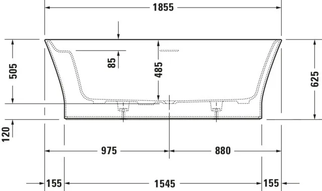 Duravit Badewanne „Cape Cod“ freistehend oval 185,5 × 88,5 cm