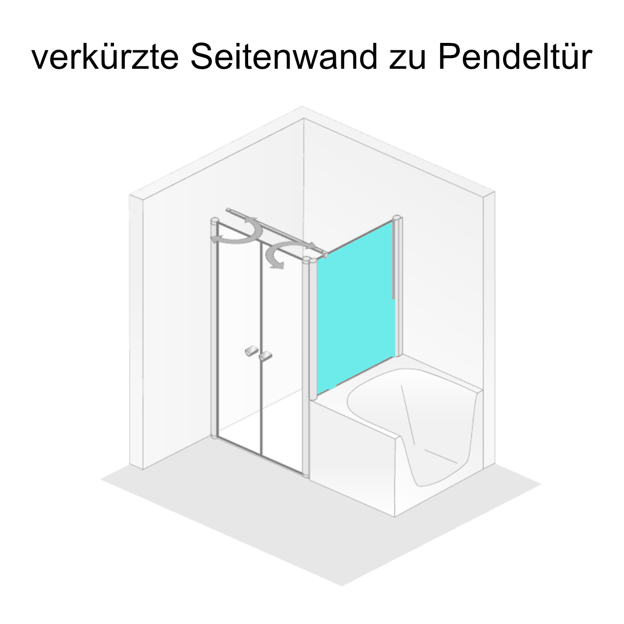 HSK teilgerahmte verkürzte Seitenwand „Exklusiv 2.0“ Glas Klar hell, Profile Alu Silber-matt, für #Türbreite#, B: 750 mm H: 1750 mm Anschlag: links / Glas: Klar hell / Größe: 75 × 175 cm / Oberflächenveredelung: mit TwinSeal / Profile: Alu Silber-matt