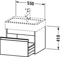 Duravit Waschtischunterschrank wandhängend „Ketho“ 55 × 41 × 44 cm Graphit Matt