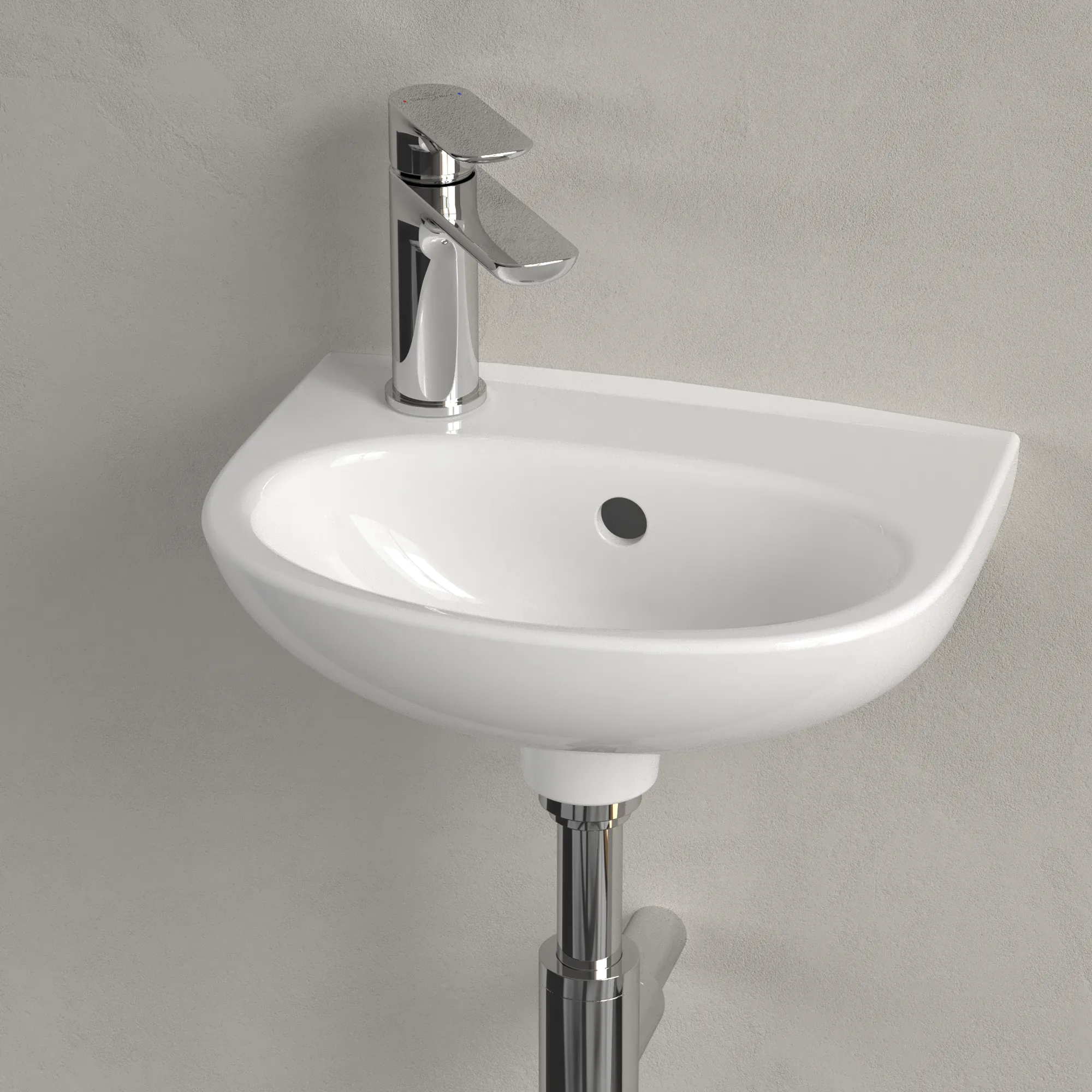 Villeroy & Boch Handwaschbecken „O.novo“ 275 × 360 × 145 mm, für Becken mittig, Hahnlochposition links in Weiß Alpin Villeroy & Boch Handwaschbecken „O.novo“ 275 × 360 × 145 mm, für Becken mittig, Hahnlochposition links in Weiß Alpin