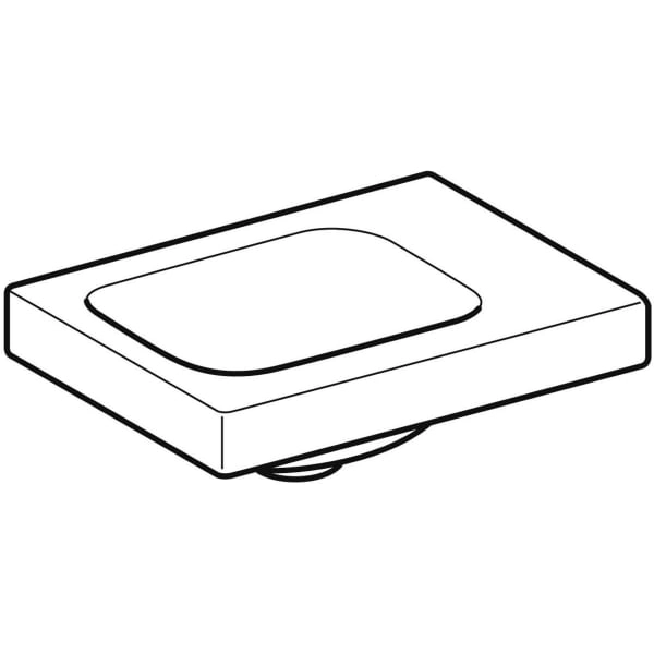 Wandwaschtisch mit Ablagefläche „iCon Light“, rechteckig, Ablagefläche rechts, mittig 38 × 28 cm