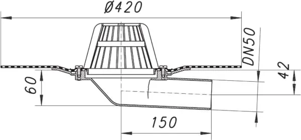 Dachablauf 83 D DallBit, DN 50 Dachablauf 83 D DallBit, DN 50