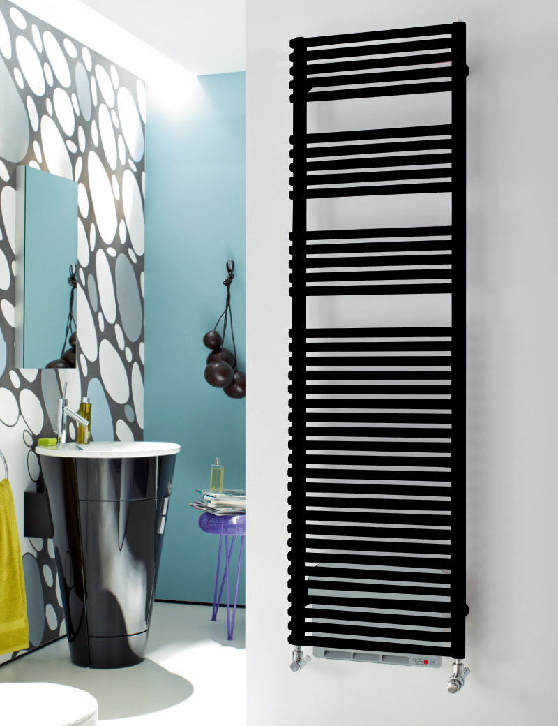 Zehnder Design-Elektroheizkörper „Forma Air“ 49,6 × 99 cm in Traffic Black (RAL 9017)