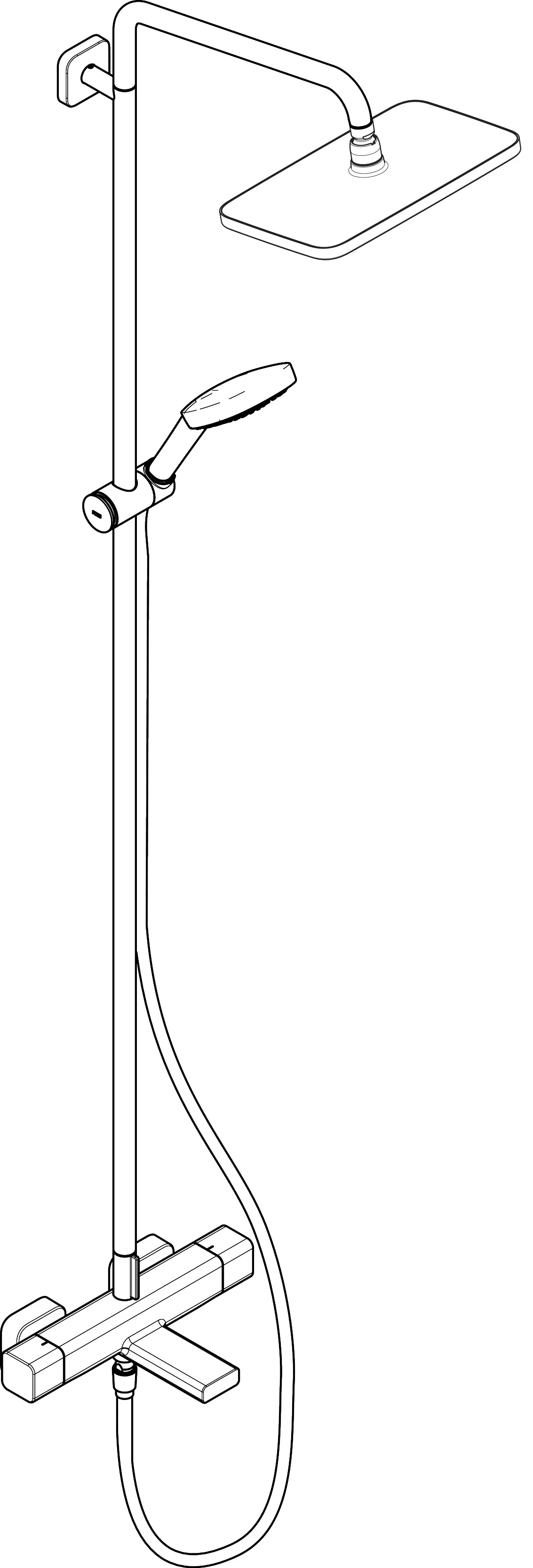 Hansgrohe Croma E Showerpipe 280x170 mm, Chrom, mit Wannenthermostat, RainAir Strahl, 3 Verbraucher Hansgrohe Croma E Showerpipe 280x170 mm, Chrom, mit Wannenthermostat, RainAir Strahl, 3 Verbraucher