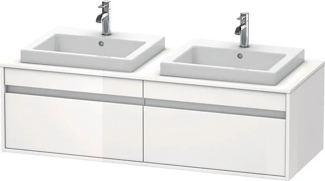 Duravit Waschtischunterschrank wandhängend „Ketho“ 140 × 42,6 × 55 cm Weiß Hochglanz Duravit Waschtischunterschrank wandhängend „Ketho“ 140 × 42,6 × 55 cm Weiß Hochglanz