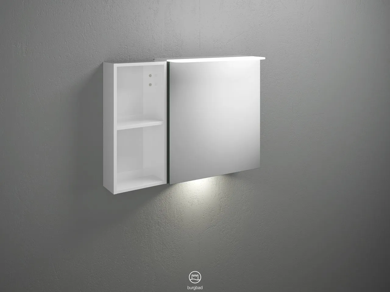 Badu Spiegelschrank SFUC090 von burgbad – 310 mm tief, 900 mm breit, 665 mm hoch