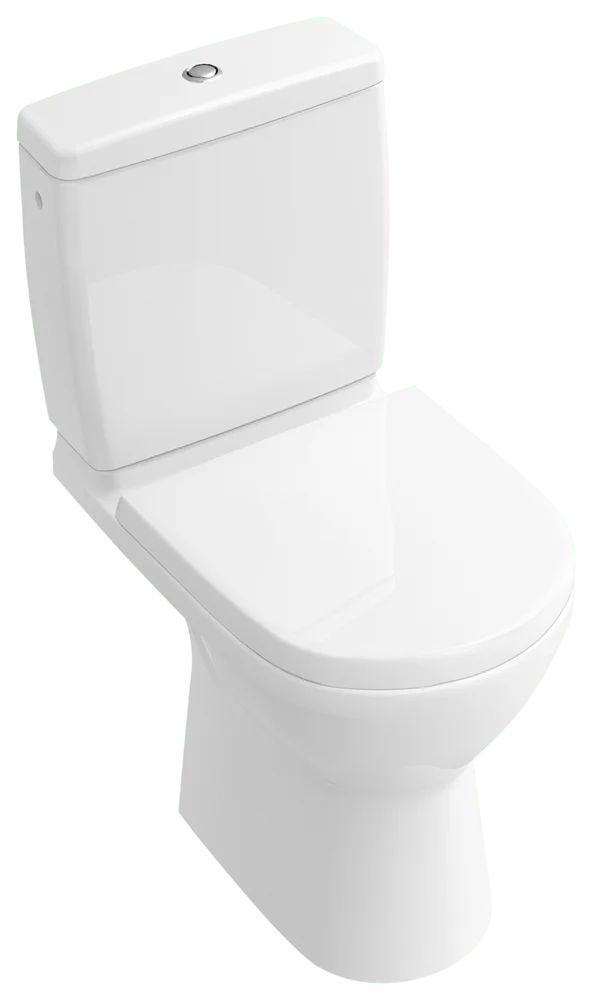 Villeroy & Boch O.novo Tiefspül-WC Compact spülrandlos 5689R0, oval, bodenstehend, Abgang waagerecht, Weiß Alpin