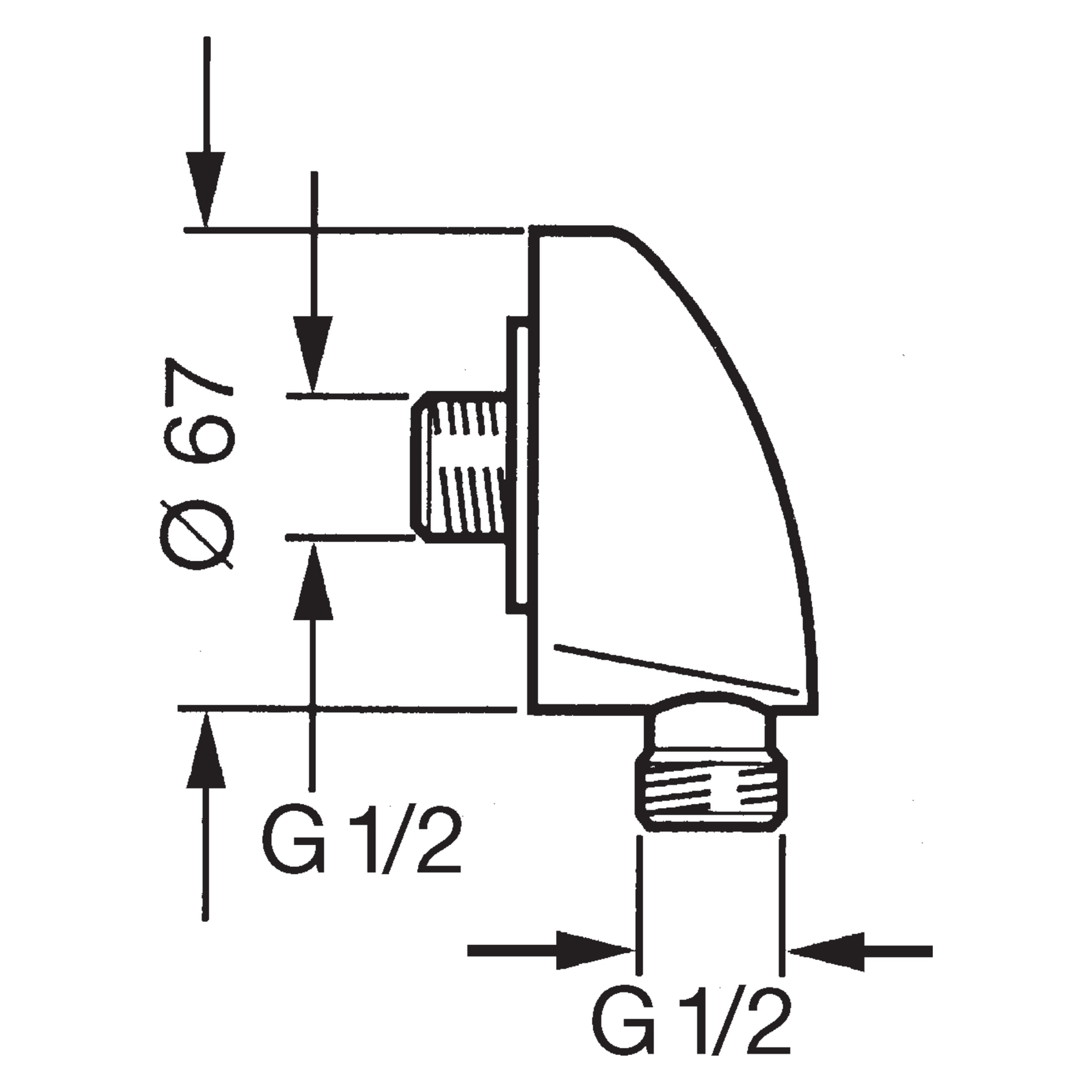 Hansa Wandanschlussbogen Hansa 0442 DN15 Chrom Hansa Wandanschlussbogen Hansa 0442 DN15 Chrom