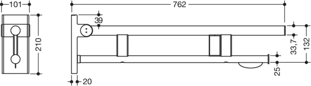 Mobiler Stützklappgriff Duo, Design A des Systems 900, Edelstahl, PVD, Ausladung 750 mm, mit WC-Papierhalter und Funk-Spülauslösung, Ausführung rechts, in Farbe CK (messing glänzend) Mobiler Stützklappgriff Duo, Design A des Systems 900, Edelstahl, PVD, Ausladung 750 mm, mit WC-Papierhalter und Funk-Spülauslösung, Ausführung rechts, in Farbe CK (messing glänzend)