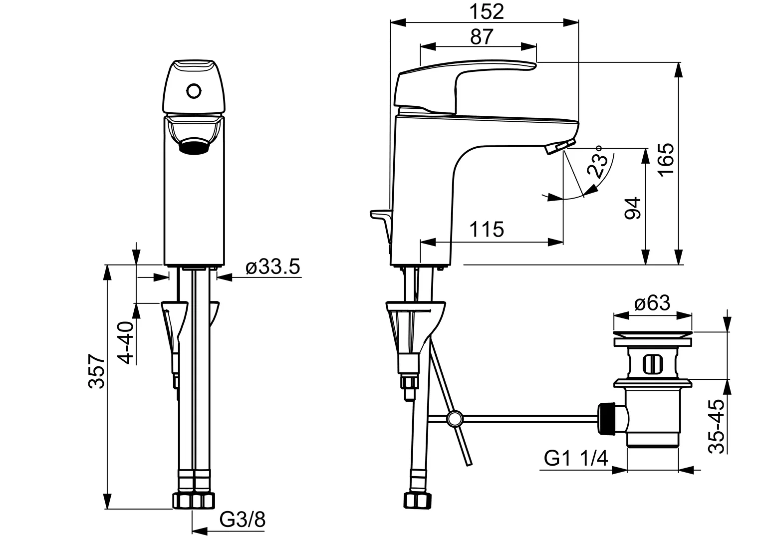 HansaPINTO Waschtischarmatur HansaPINTO XL 4501 Standmontage Einhebelmischer Chrom HansaPINTO Waschtischarmatur HansaPINTO XL 4501 Standmontage Einhebelmischer Chrom