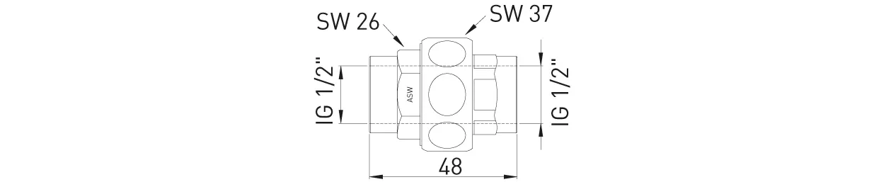 Stedo Eisenrohrverschr.,Konischdicht., Beids. IG 1/4″, blank