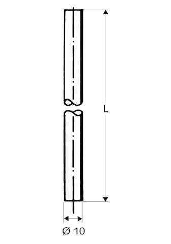 Kupferrohr Ø 10 mm, Beiderseits glatt, 300 mm, chrom
