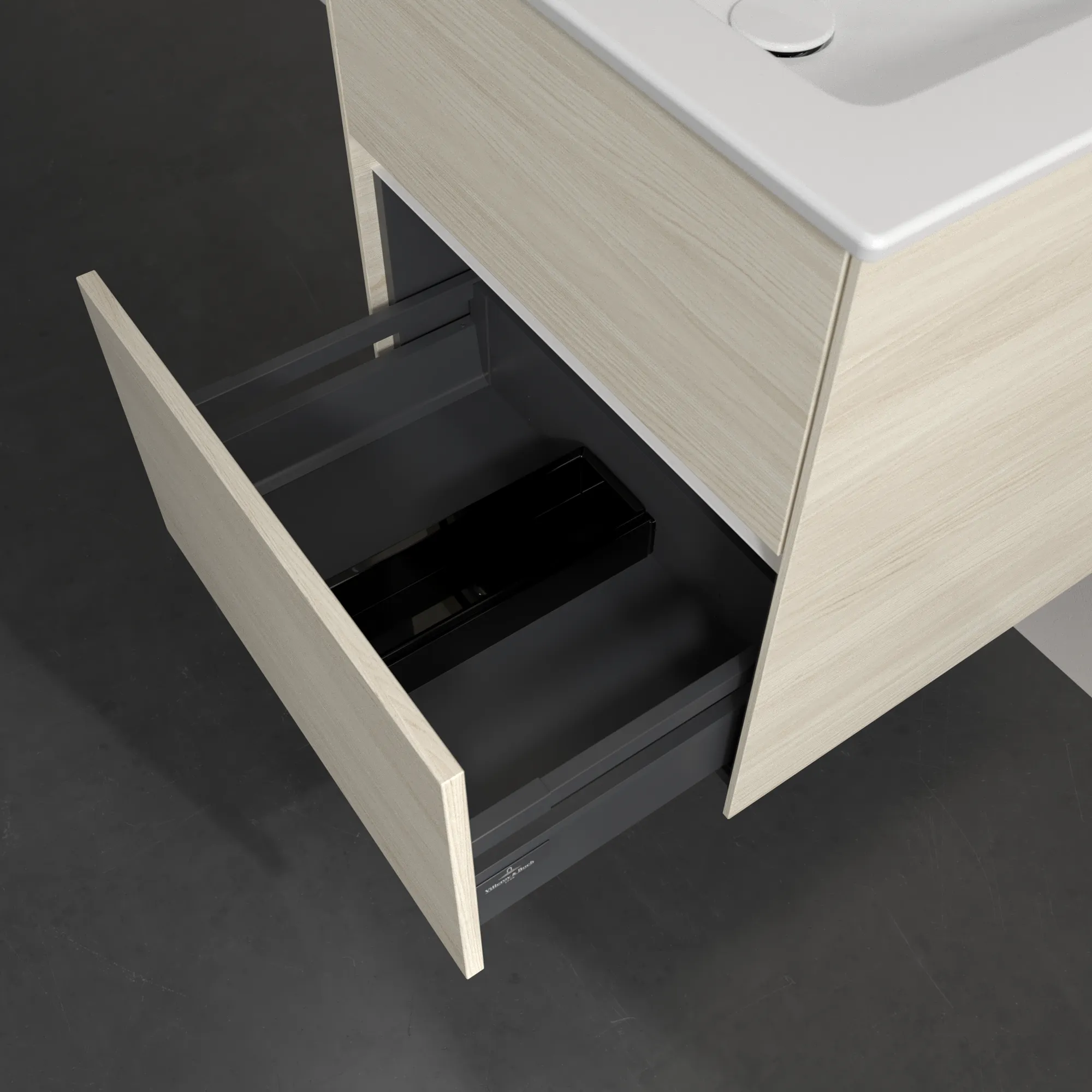 Villeroy & Boch Waschtischunterschrank „Collaro“ 561 × 610 × 480 mm White Oak, mit Beleuchtung, für Becken mittig Villeroy & Boch Waschtischunterschrank „Collaro“ 561 × 610 × 480 mm White Oak, mit Beleuchtung, für Becken mittig