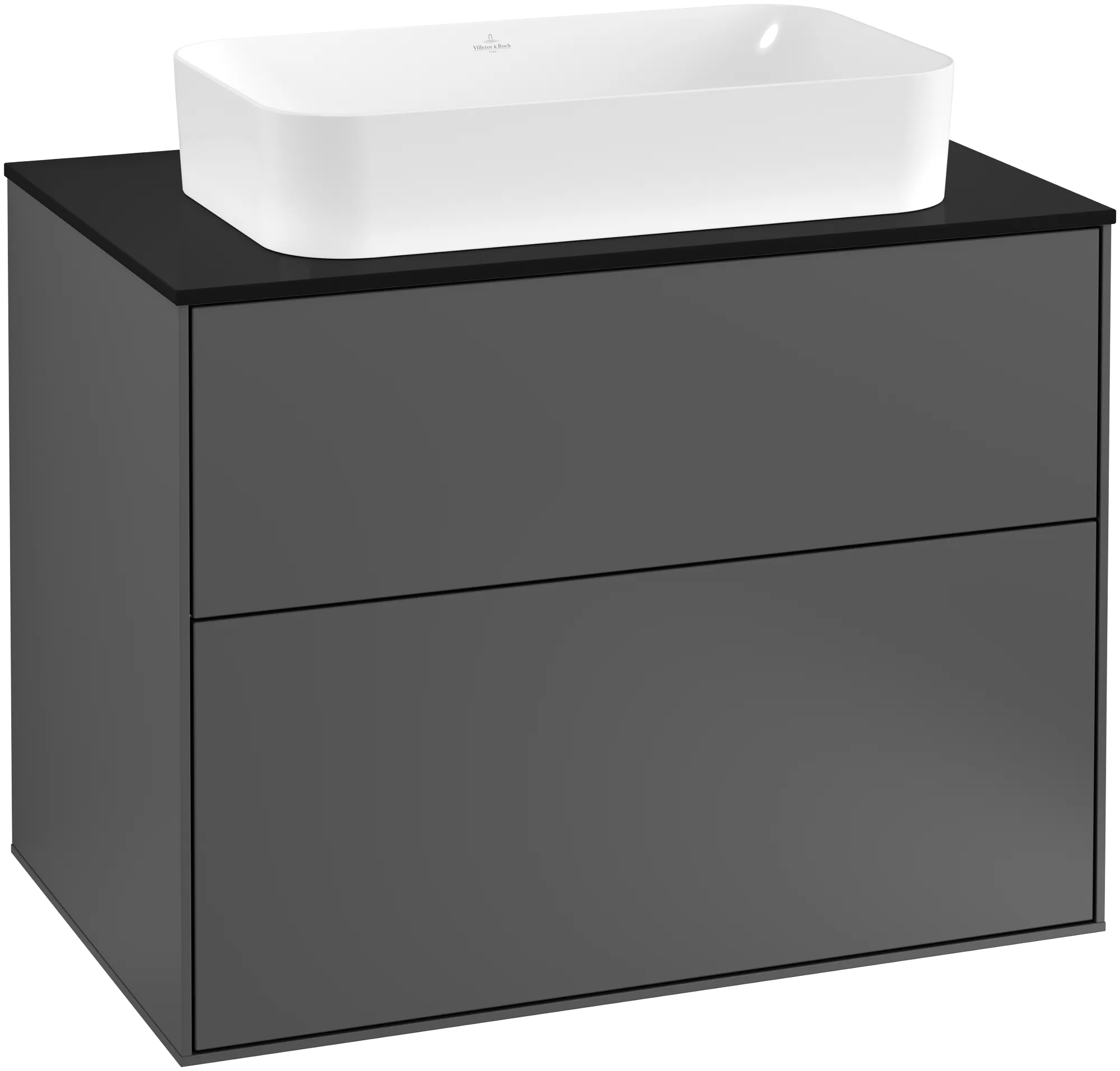 Villeroy & Boch Finion Waschbeckenunterschrank F22 800x603x501mm Anthracite Matt Lacquer / Glass Black Matt Villeroy & Boch Finion Waschbeckenunterschrank F22 800x603x501mm Anthracite Matt Lacquer / Glass Black Matt
